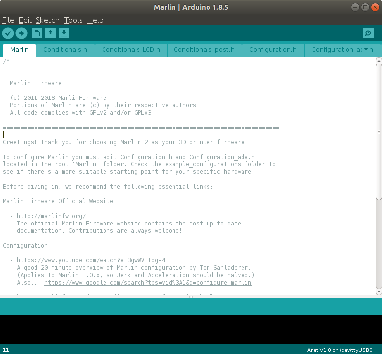 Arduino IDE - Open Marlin.ino